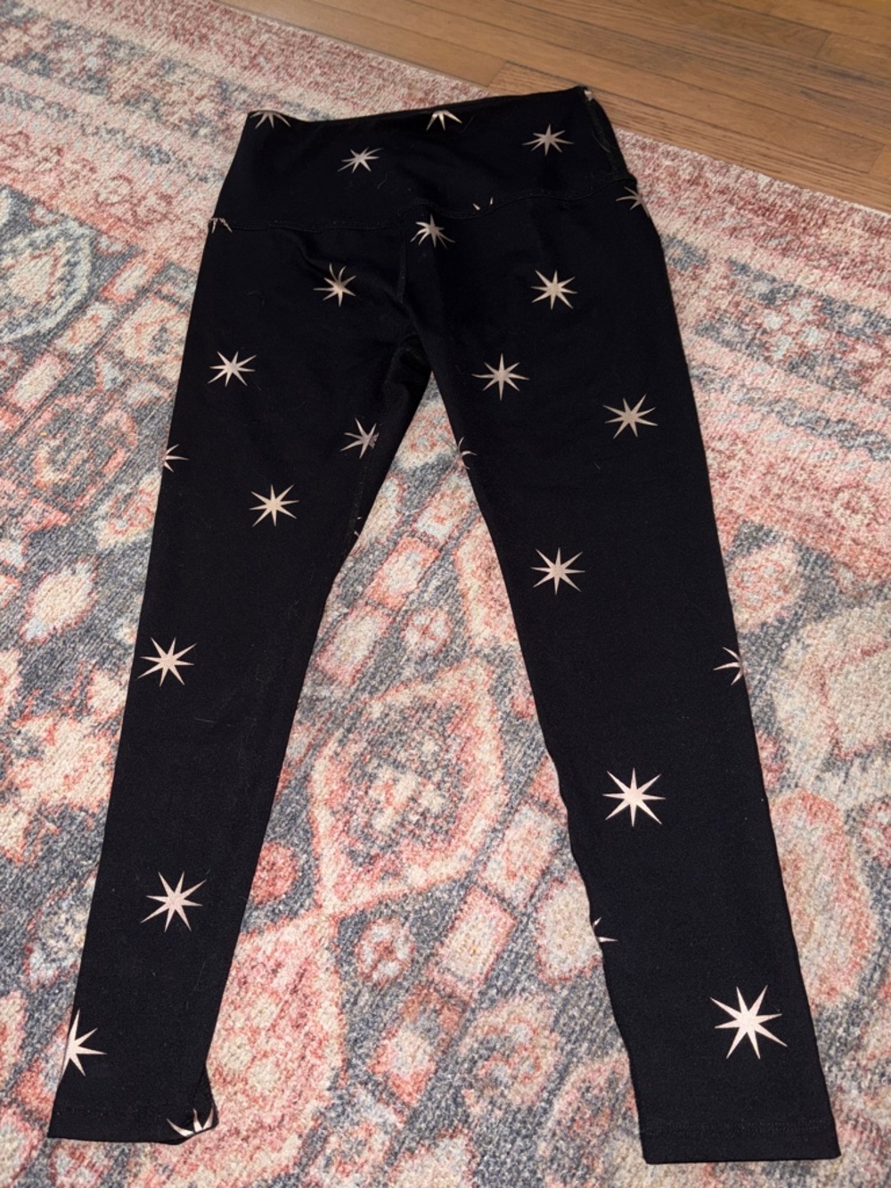 Beyond Yoga Black Leggings with Gold Star Accents size medium